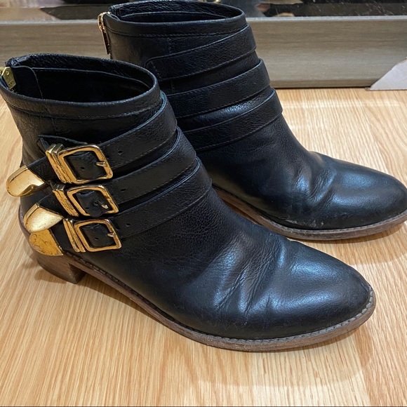 Loeffler Randall Black Fenton Buckle Black Boots Size 6 - Picture 3 of 12